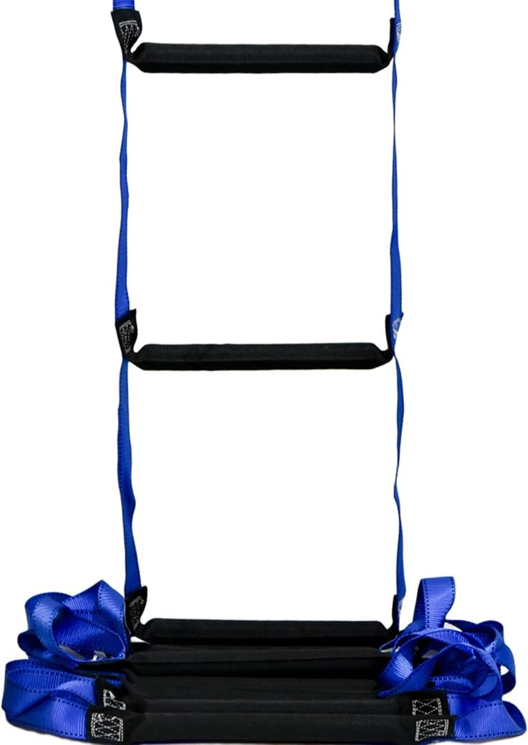 9.8ft Multi-Purpose Fire Escape Ladder Foldable Soft Ladder with Fastening Attachments for 2-Story Tree House Backyard Training and Home Use