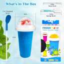 Slushy cup Slushie Maker Cup,Frozen Magic Slushy Cup - Create Delicious Slushies Anywhere with This Fun and Cool Slushie Maker Cup! (RedBlue, Large)