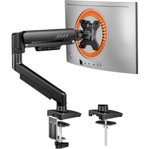 ErGear Single Monitor Arm, Fully Adjustable Monitor Mount for 1334 Inch Screens, Fast Install Computer Monitor Stand with Tool-Free VESA Mount, Cable Management, Holds 19.8 lbs, Max VESA 100x100mm