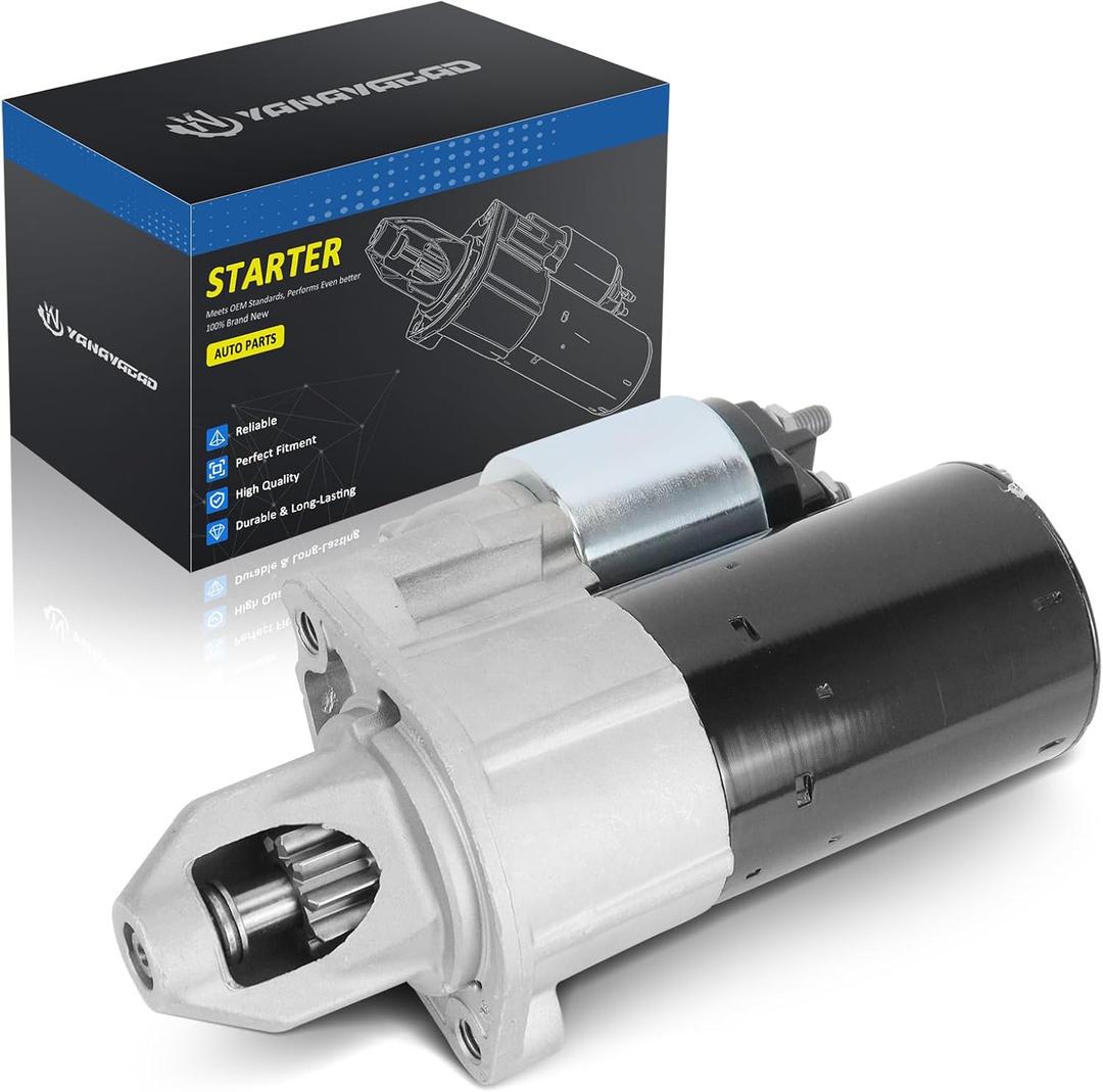 0061515901 Starter Motor for Mercedes-Benz 3.0L V6 CLK280 C300 E300 ML300 SLK300 S300, 3.5L V6 CLK350 E350 ML350 SL350 S350, 4.7L V8 GL450, 5.5L V8 CLS500 G500 ML500 S500, See Fitment!