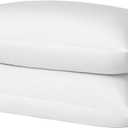Goose Feathers and Down Pillows, Cotton Cover, Bed Sleeping Hotel Collection Pillows,Set of 2, King Size 20x36 