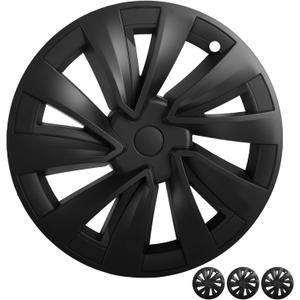 19 Inch Wheels Cover for Tesla Model Y Juniper Accessories Juniper Rim Protection Matte Black 4 PCS(Black, 19inch-Model Y Juniper 2026+), 19-inch Crossflow for Model Y Juniper 2026+