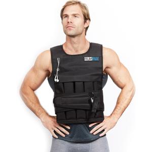 RUNMax Pro Weighted Vest 12lbs/ 20lbs/ 40lbs/ 50lbs/ 60lbs With Shoulder Pads Option (With Shoulder Pads, 40lbs)