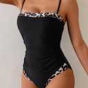 B2prity One Piece Swimsuit for Women Tummy Control Slimming Bathing Suit Color Block Swim Suit Modest Swimwear (Black, M)