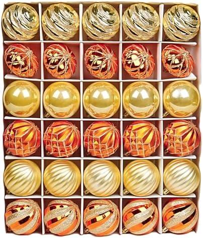 Dohance Christmas Ornaments Set 30ct Christmas Tree Decoration Ornament Balls Decor Baubles for Xmas Trees Decor Holiday Party Wedding Decoration, 2Pack