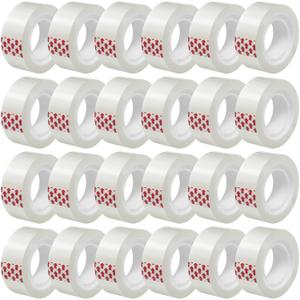 24 Rolls Transparent Tape Refills, Clear Tape, 3/4 x 800 Inches, Glossy Gift Wrapping Tapes for Dispenser, Office, School, Home