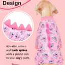 CuteBone Dinosaur Costume Dog Pajamas, Stretchy Spandex Crystal Velvet Sleepwear Coat for Small Dogs, Soft & Warm Pet Outfit Clothes for Cold Weather, Cozy Pullover Design COSP09-4XL