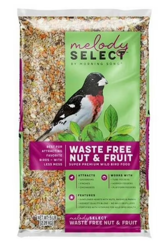 Morning Song Melody Select Series Waste Free Nut and Fruit Bird Food, 5 lb. Bag