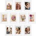 upsimples 4x6 Picture Frame Set of 10, Display Pictures 3.5x5 with Mat or 4x6 Without, Multi Photo Frames Collage for Wall or Tabletop Display, White
