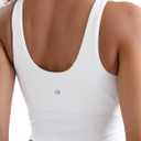 Colorfulkoala Dreamlux Womens Padded Sports Bra High Neck U-Back Yoga Running Workout Athletic Tank Top with Removable Cups (Small, White)