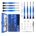 Upgrade Version Magnetic Eye Glass Repairing Kit, Eyeglass Repair Tool Kit with Compact Screw Box Include Nose Pads, Precision Screwdriver Set, Screws, Tweezer for Eyeglass, Sunglass, Spectacles Watch