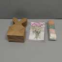 Affrolling 24 Set Boho Bow Easter Bunny Party Favor Bags DIY Bunny Gift Boxes with Neutral Bow Ribbon and Dried Flowers Rustic Paper Rabbit Ears Treat Bags Bulk for Easter Spring (Neutral Pastel)