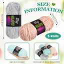 5 Rolls Glow in The Dark Chenille Yarn Luminous Crochet Fancy Fun Yarn Glow Sewing Craft for DIY Arts Winter Christmas Knitting Crocheting Supplies 76.5 Yard Per Roll(Vibrant Colors)