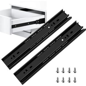8 Inch Drawer Slide, YAOBVIS 1 Pair Heavy Duty Full Extension Ball Bearing Drawer Runners, Smooth Side Mount Cabinet Rails for Kitchen, Bathroom, Garage and Tool Cabinets
