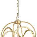4-Light Chandeliers, Farmhouse Gold Chandelier for Dining Room Light Fixtures, Lantern Metal Kitchen Pendant Light Fixtures, Rustic Cage Chandelier for Bedroom Living Room Kitchen Island Hallway (AJ-029-gold)