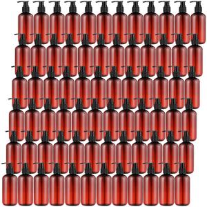 Eaasty 48 Pcs Pump Bottles Lotion Dispenser, 8oz Amber Bottles