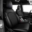 AOMSAZTO Seat Covers for Ford Bronco 4-Door 2021 2022 2023 2024 2025 - Custom Fit Faux Leather Car Seat Cover (Full Set, Black)