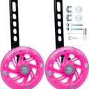 Training Wheels for Bicycle, Flash Mute Wheel Compatible for Bikes of 12-20 Inch 1 Pair (Pink)