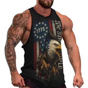 Blissboy Funny Patriotic Graphic Tank Top Novelty Sleeveless Shirt (Black, XXXL)
