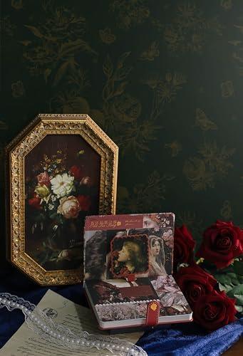 Dimoon 393"×17.3”Floral Peel and Stick Wallpaper Dark Green Golden Contact Paper Leaf Waterproof Butterfly Wall Paper Thicken Removable Vintage Self Adhesive Cabinets Shelf Liner Decal Vinyl Roll