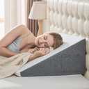 Wedge Pillow for Sleeping - 12 Inch Bed Wedge for Headboard Triangle Pillow, Memory Foam Wedges for Acid Reflux, GERD, Snoring, Post Surgery Pain Relief