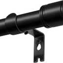 Black Curtain Rods 32 to 144 Inches, HOTOZON 1 Inch Heavy Duty Curtain Rods for Windows 111 to 140 Inches(9.2-11.6 ft), Telescoping Adjustable Drapery Rod with Simple End Cap Finials