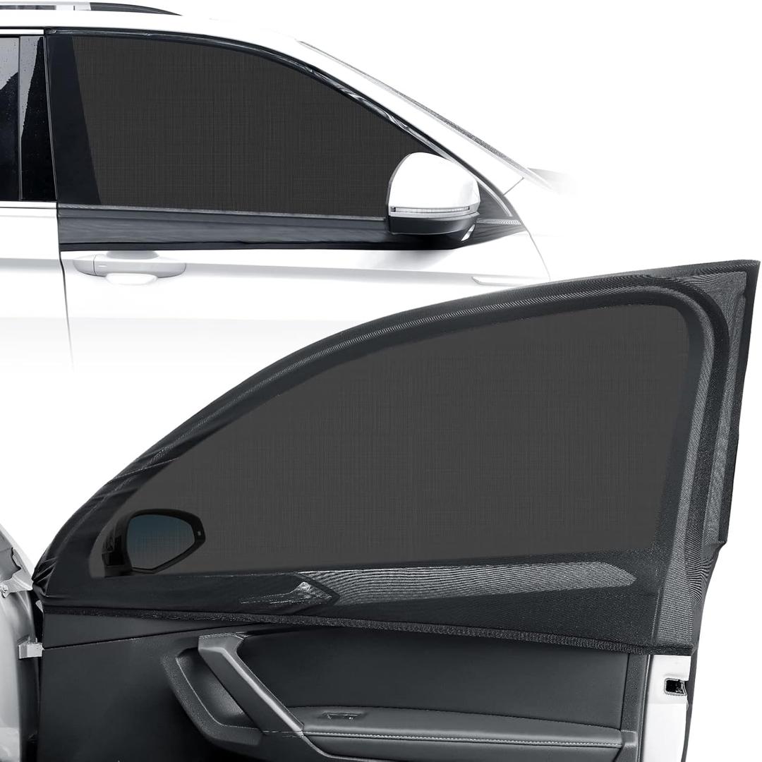 Mesh Car Window Shades - 4 Pack Side Full Window Screen Covers for Baby Camping Family Pet Privacy Protection When Parking, Breathable Sun Shade Fits Most Sedan SUV, 
25.6"L x 21.7"W