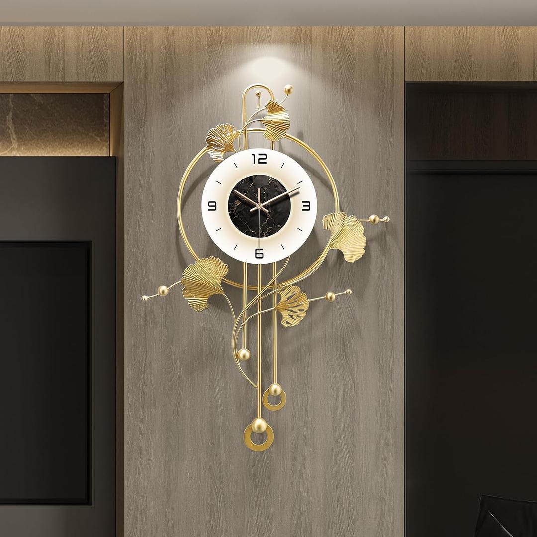 Wall Clock, Large Modern Wall Clock for Living Room Decor 20 X 31.5 InchesUnique Office Clocks Battery OperatedOversized Modern Wall Art for Bedroom,Farmhouse,Office Wall Decor