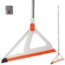Rubber Squeegee Broom - Multifunction Magic Broom, Scraping Silicone Broom Sweeper, with Mop Clip, Squeeze Broom Sweeping Water for Kitchen Bathroom Shower Tile Marble Window Cleaning (Orange)