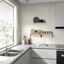 Wood Floating Shelves for Wall Set of 3, Floating Shelves with Storage, Shelves for Room Wall Decor for Bedroom, Bathroom, Living Room, Office (Brown, 16.5")