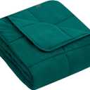 Yescool Weighted Blanket (7 lbs, 41" x 60", Dark Green) Cooling Heavy Blanket for Sleeping Perfect for 60-90 lbs, Breathable Blanket with Premium Glass Bead, Machine Washable