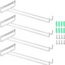 uxcell 4Pcs Wine Glass Rack, 10.43 Inch Iron Wine Glasses Rack Under Cabinet Stemware Rack - Wall Mountable Wine Glass Holder Storage Hanger for Bars Coffee Restaurants Kitchens, Silver