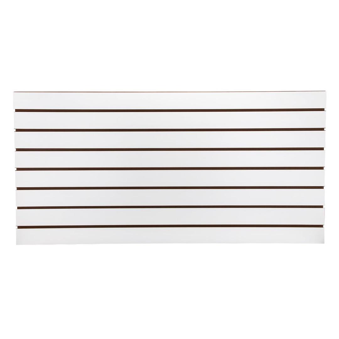 SSWBasics 4ft x 2ft Horizontal White Slatwall Panels Easy Organizer (24"H x 48"L) - Pack of 2 - Streamline Your Space with Effortless Retail Displays, Garage Wall Solutions, and Craft Storage