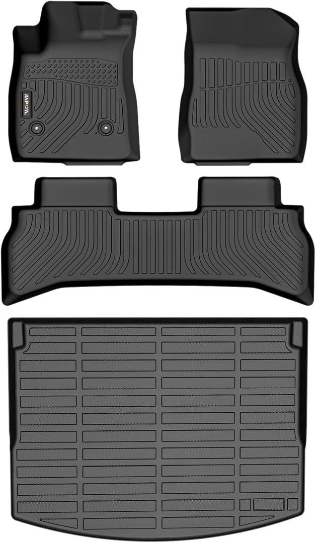 AIPOIL Floor Mats & Cargo Liner Set for 2021-2025 2026 Chevy Chevrolet Trailblazer FWD (Only Fit Cargo in Upper Deck Position) All Weather TPE Car Full Set Custom Car Mats Accessories - Black