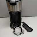 Amazon Basics Single Serve Coffee Maker K-Cup, 14 Oz, Black & Stainless Steel Machine, 5.98"D x 9.44"W x 14.17"H
