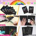 JMMICO 6 Packs Rainbow Scratch Notebook, Goodie Bags Stuffers for Kid, Scratch Art for Kids with Reusable Cleaner Tool, Arts and Crafts for Kids 4-8-12, Gifts for 4 5 6 7 8 9 Year Old Girl Boy