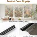 Haton Window Privacy Film, Stained Glass Rainbow Film Decorative Window Clings, Static Cling Sun Blocking Sticker Decal Covering Tint for Home Heat Control, Non-Adhesive, Brown 35.4" x 157.4"