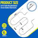 W10856603 9757340 Electric Oven Broil Element Compatible with Whirlpool 4KWFC120MAW0GR395LXGB0 RF111PXSQ1, W10308476 Oven Heating Element 240V 3400W Replace CH7340 814431 3195063 AP5999255