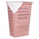 Mind Reader Slim Tapered Laundry Hamper with Lid, Clothes Basket with Swiss Cross Cut-Outs, Lightweight & Ventilated, Plastic, 16.75"L x 12.75"W x 23"H, Pink