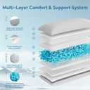 BEDELITE Cooling Body Pillow for Adults, Creative Ultra Soft Cool-Touch Quilted Nylon-Spandex Body Pillow Cover, Adjustable Memory Foam Long Pillow for Side Sleepers, Pregnancy & Back Pain (Light Grey)