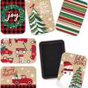 Whaline 12Pcs Christmas Tin Gift Card Holder Boxes 6 Design Metal Box with Lids Rustic Xmas Tree Snowman Tin Box Container for Christmas Stocking Stuffer Cards Crafts Party Favors