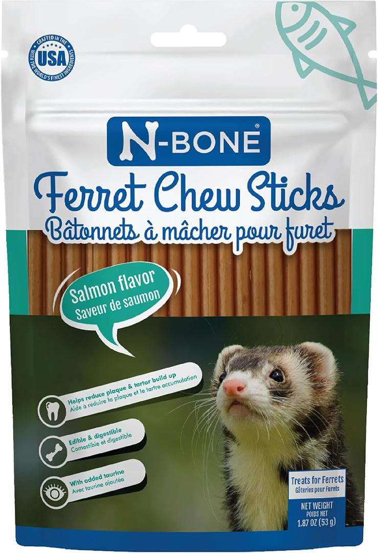 6 x N-Bone Ferret Chew Sticks Salmon Flavor, 1.87-oz Bag (EXP 12/02/27)