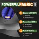 RAINDEWAY LargeTarps 40x40 Feet 5 Mil Blue Waterproof Multipurpose Tarp, 40'×40'-Finished Size