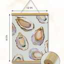 VIYYIEA Wooden Framed Canvas Wall Art Prints, Oysters Portable Hanging Posters, Summer Wall Decor Paintings Picture, Suit for Home Kitchen Office Living room Bedroom Bathroom - 16L x 12W