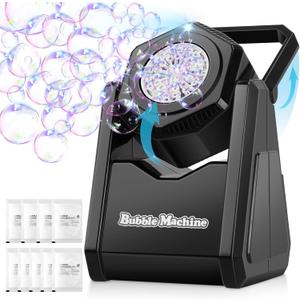 Bubble Machine for Kids, Automatic Bubbles Blower Maker Outdoor Outside Toys for Toddlers Age, Toys for 3 4 5 6 7 8 Years Old Boys Girls, Gift for Party Wedding Birthday (Black)