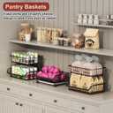 Miyawell 3-Tier Rolling Pantry Cart with Wheels, Stackable Wire Storage Floor Organizer for Kitchen Pantry Snack Shelves, Fruit Basket Stand, Vegetable Storage Rack for Food Snacks Onion Potato