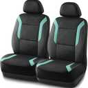 Skechers Memory Foam Car Seat Covers, Air Cool Mesh Thick Seat Covers, Car Seat Covers Front Seats Airbag Compatible, Automotive Comfort Protection for Most Cars, Van, Trucks, SUVs, Green