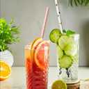 2 x YAOSHENG [100 Pack] Pink & Gold Paper Straws Disposable, 100% Biodegradable Multi-Pattern Party Straws For Birthday, Wedding and Holiday Decoration (pink gold)