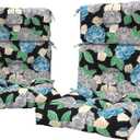 LVTXIII 2 Pack Outdoor High Back Cushions, 22" W x 20" D Tufted Seat and Back Chair Cushion with Ties, Fluffy Patio Replacement Rocking Chair Cushion for Outdoor Furniture Use, Sketch Peony, 44"x22"x4"
