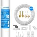 Inline Water Filter for Refrigerator and Ice Maker(1 Pack),1/4" Push Connect Post Carbon Filter Replacement for Reverse Osmosis Water System,Include 1/4" Water Line and Quick Connect Fittings